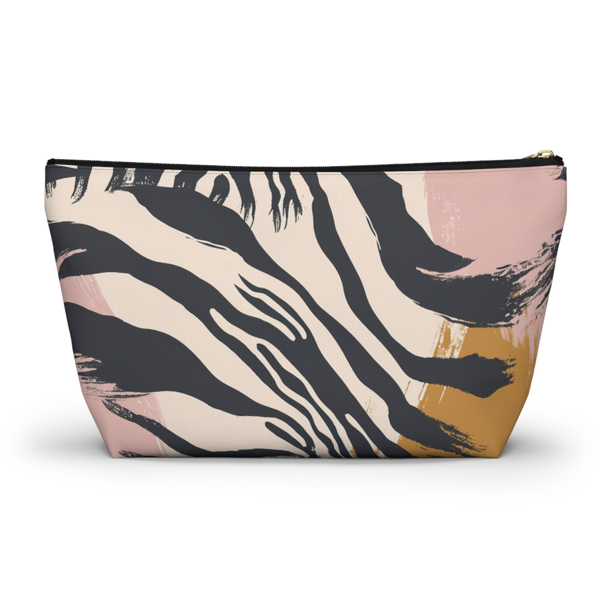 Zebra Brush Strokes Accessory Pouch w T-bottom, Artsulli - Art is Long, Life is Short, Bags, , , , , , , 