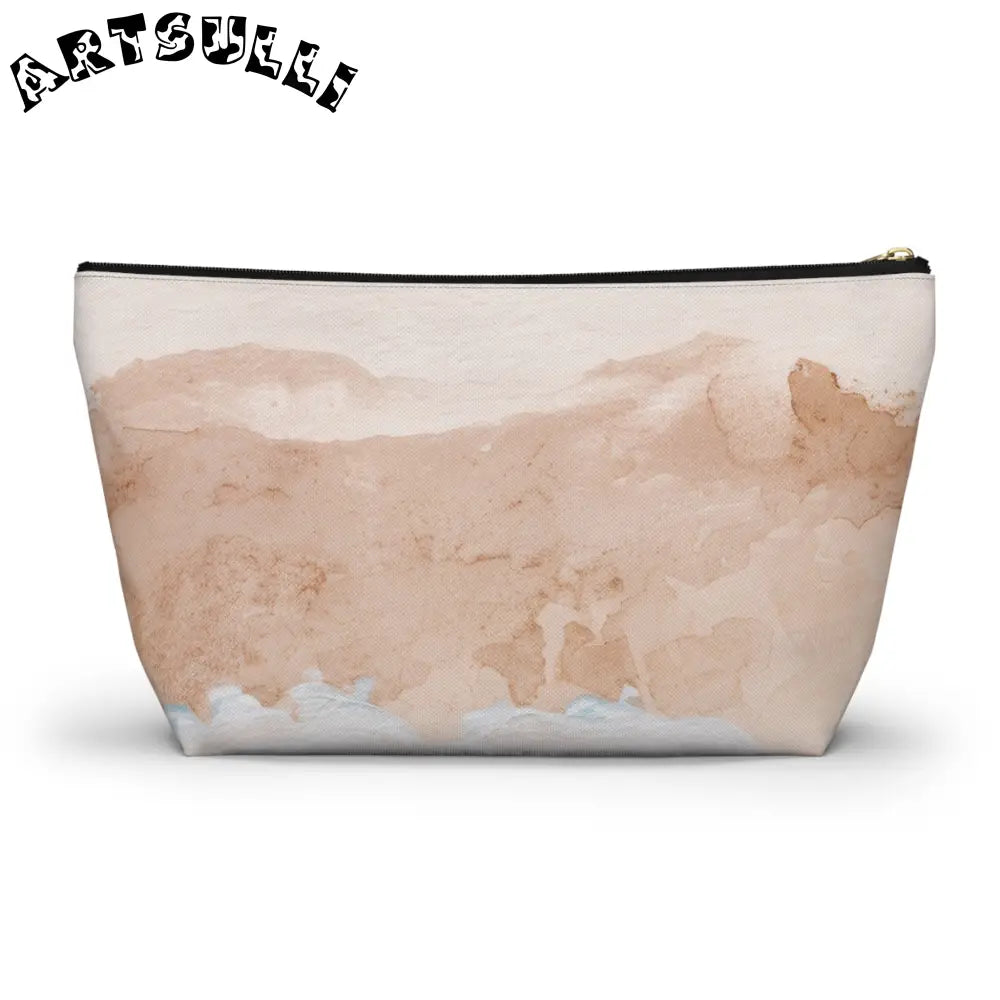 JAKKOUTTHEBXX Teal and White Abstract T-Bottom Pouch JAKKOUTTHEBXX