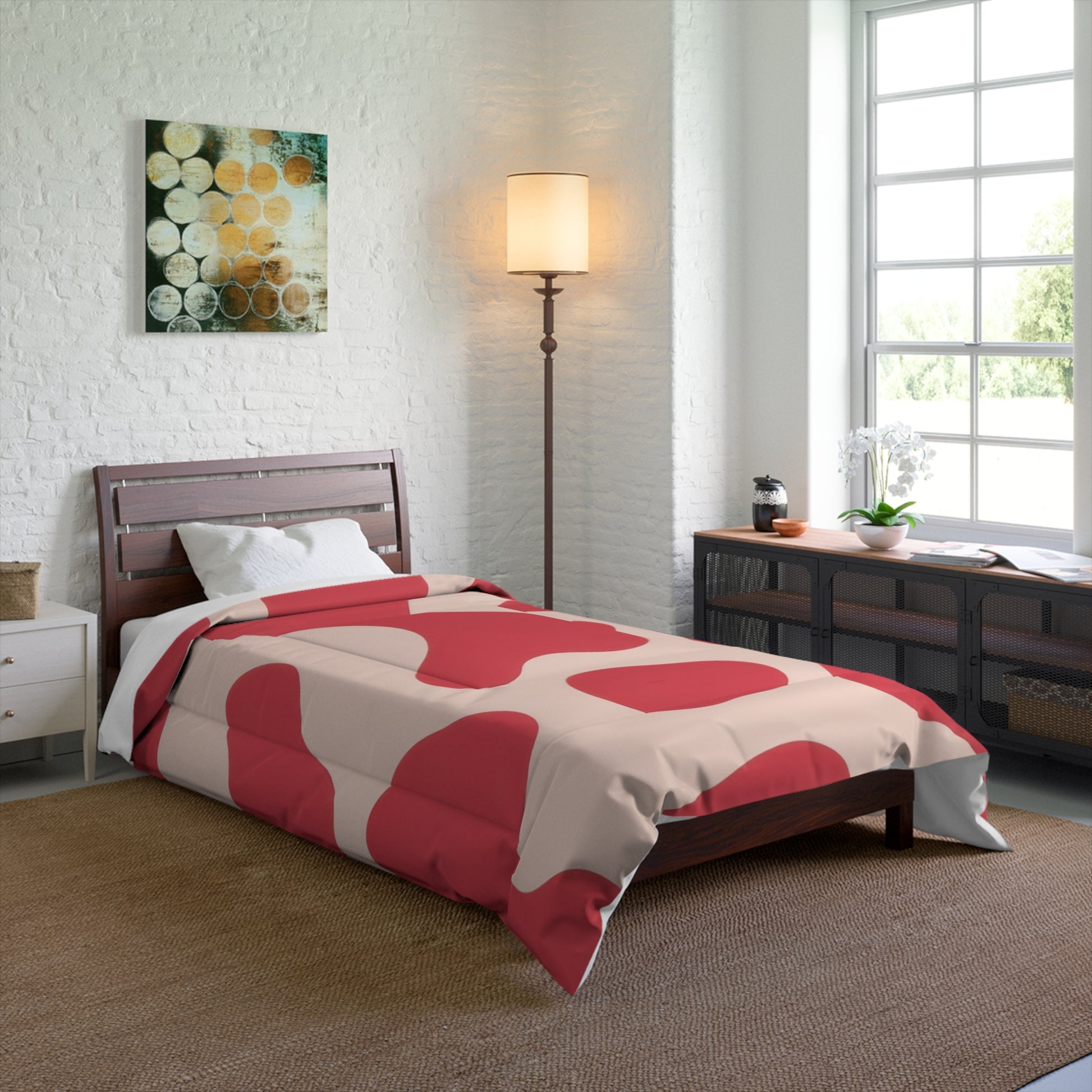 Red Jungle Cow Comforter, Artsulli - Art is Long, Life is Short, Home Decor, , , , , , , 