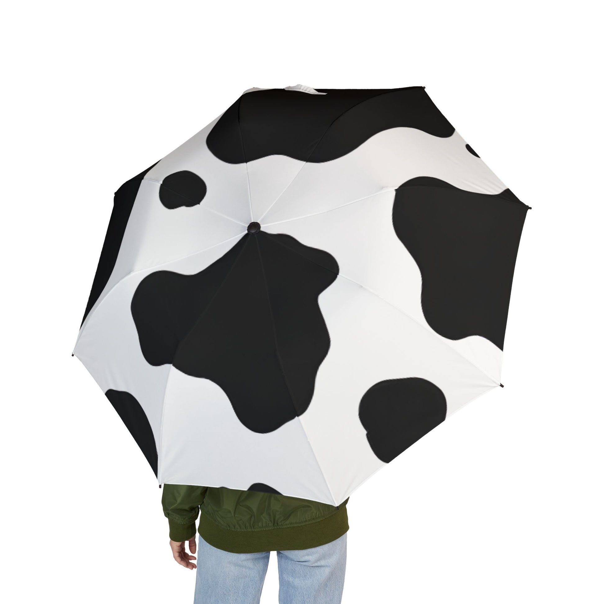 Cow Print Focus Semi-Automatic Foldable Umbrella, Artsulli - Art is Long, Life is Short, Accessories, , , , , , , 