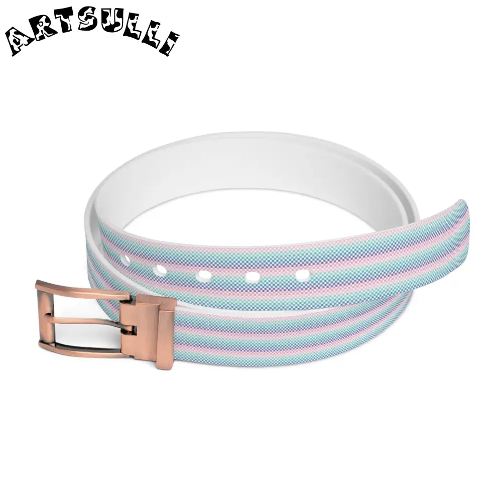 JAKKOUTTHEBXX Vaporwave Rainbow Checkerboard Multi-Color Belt