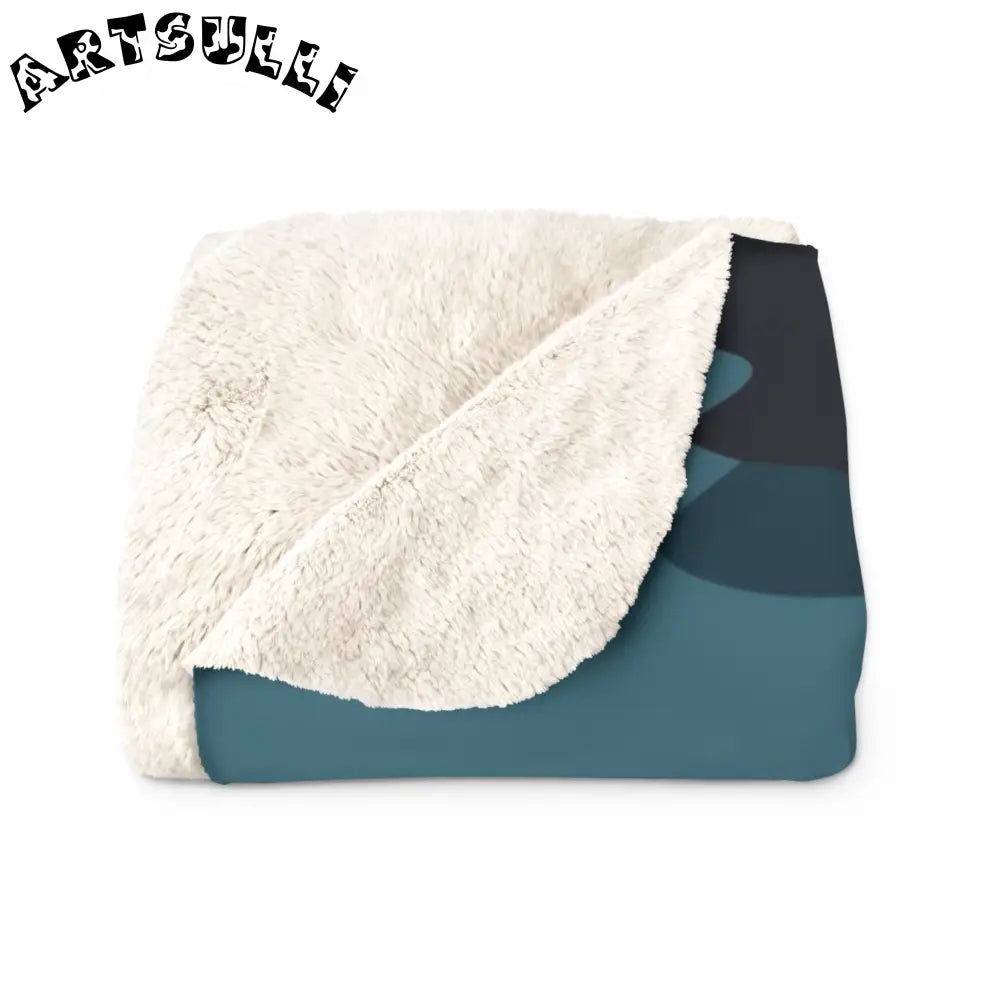 JAKKOUTTHEBXX Blue Camouflage Sherpa Fleece Blanket JAKKOUTTHEBXX