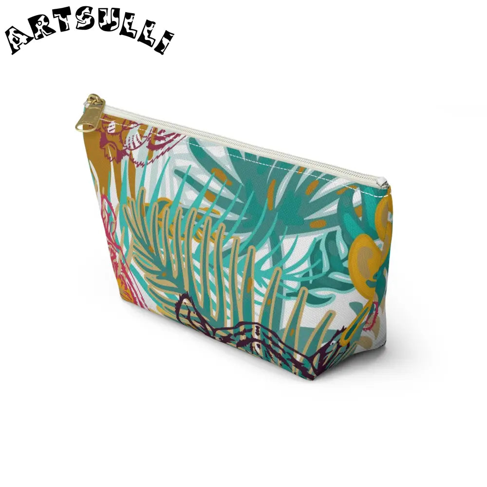 JAKKOUTTHEBXX Tropical Jungle Tigers Brown and Green Accessory Pouch