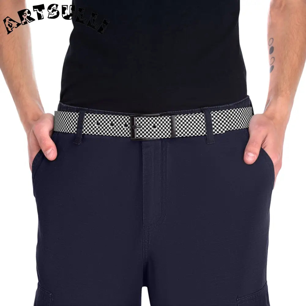 JAKKOUTTHEBXX Checkerboard Black and White Belt JAKKOUTTHEBXX