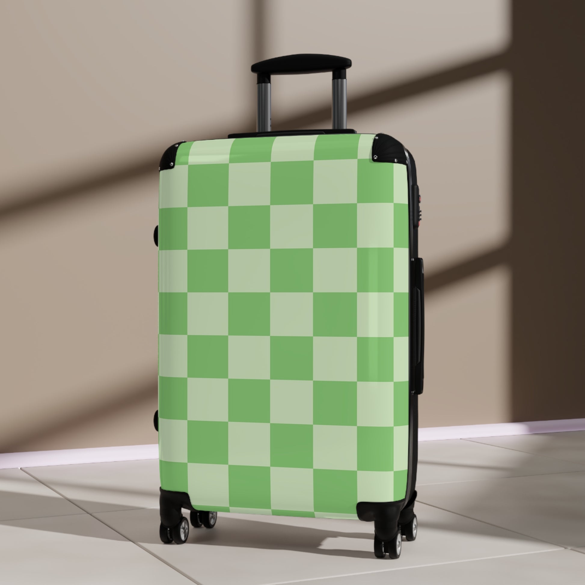 Checkerboard Green Suitcase, Artsulli - Art is Long, Life is Short, Bags, , , , , , , 