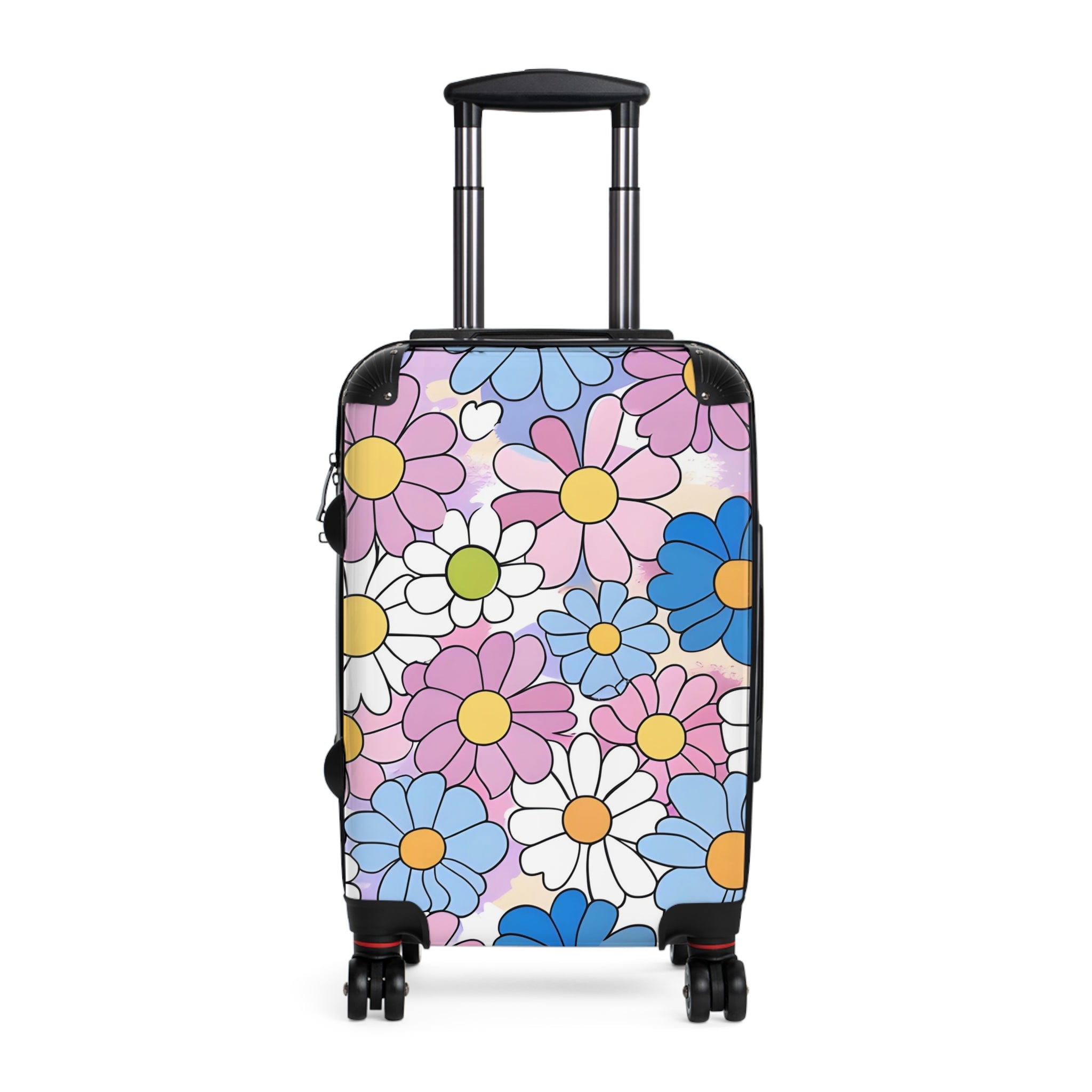 Flower Hour Purple and Blue Suitcase, Artsulli - Art is Long, Life is Short, Bags, Size, Small, Color, Black, , , 52505107737691