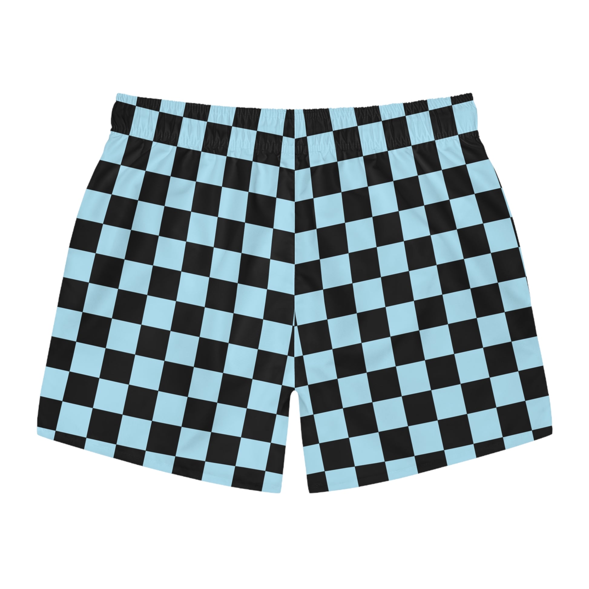 Checkerboard Black and Blue Swim Trunks (AOP), Artsulli - Art is Long, Life is Short, All Over Prints, , , , , , , 