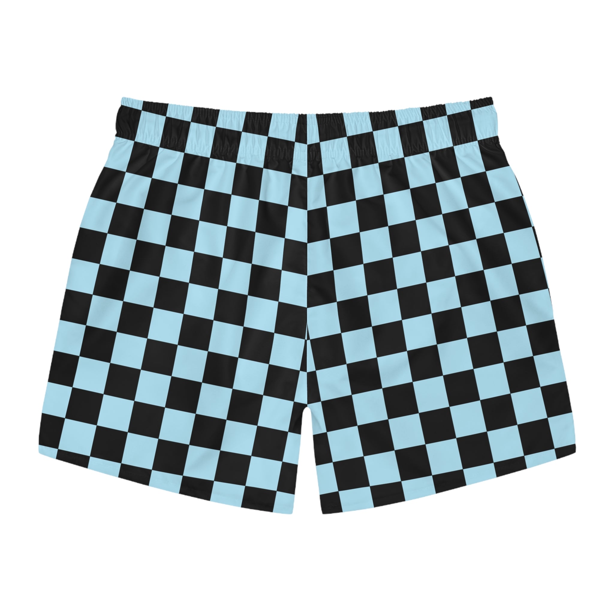 Checkerboard Black and Blue Swim Trunks (AOP), Artsulli - Art is Long, Life is Short, All Over Prints, , , , , , , 