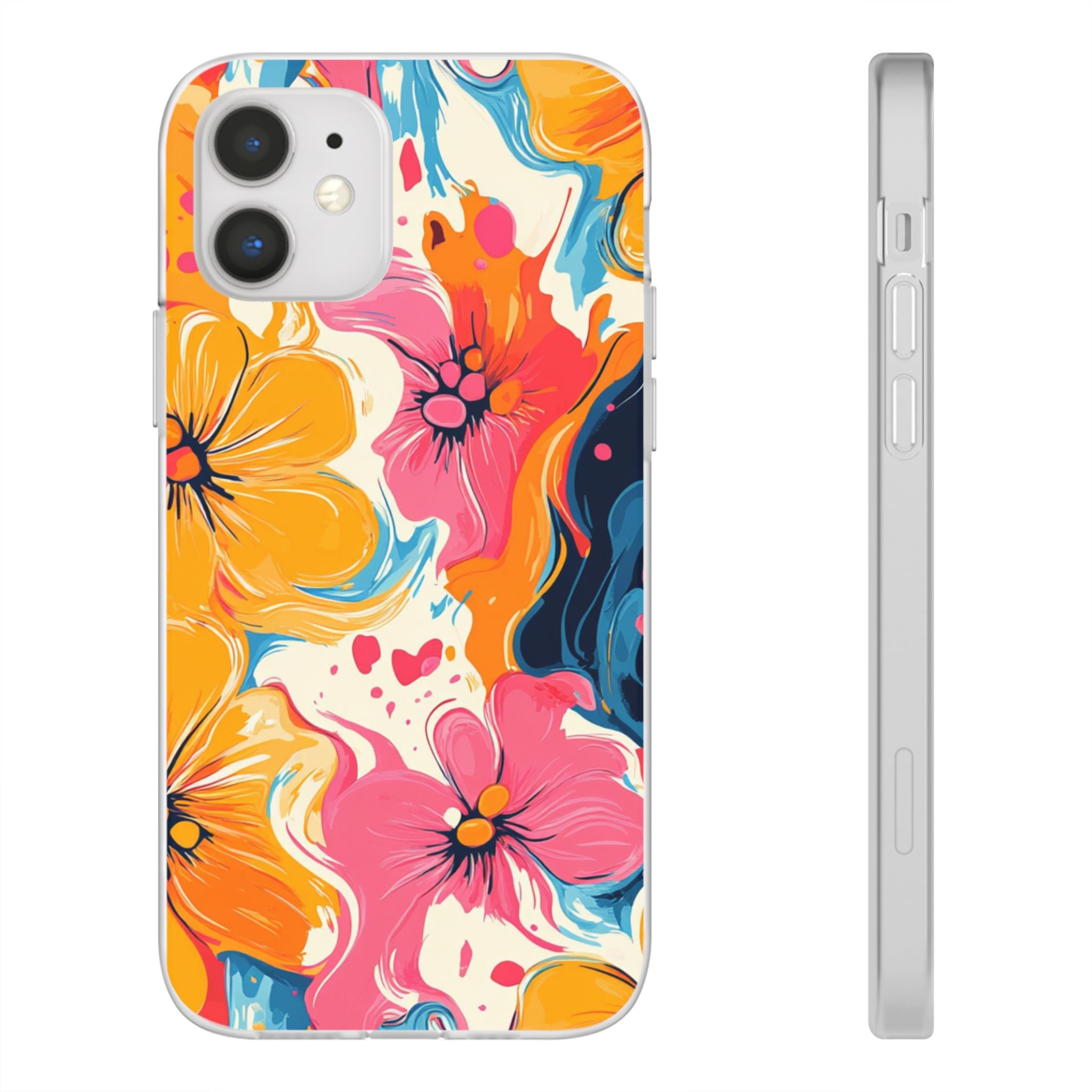 Vibrant Abstract Floral Flexi Case, Artsulli - Art is Long, Life is Short, Phone Case, Size, iPhone 12 with gift packaging, , , , , 23562877473560879182