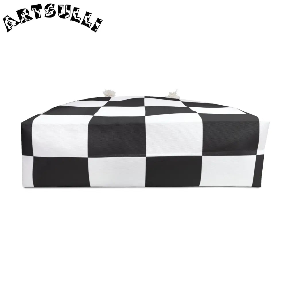 JAKKOUTTHEBXX Checkerboard Black and White Weekender Bag