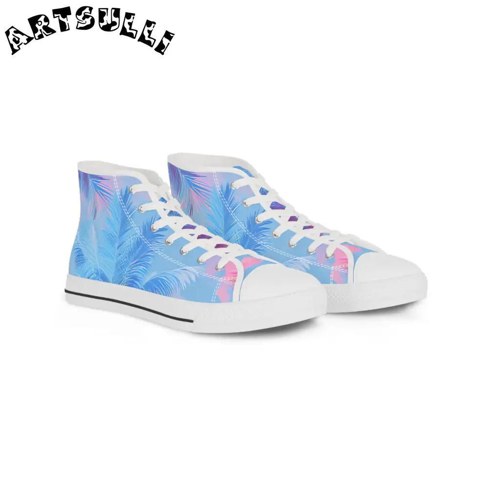 JAKKOUTTHEBXX Ethereal Pastel Palms Men’s High Top Sneakers