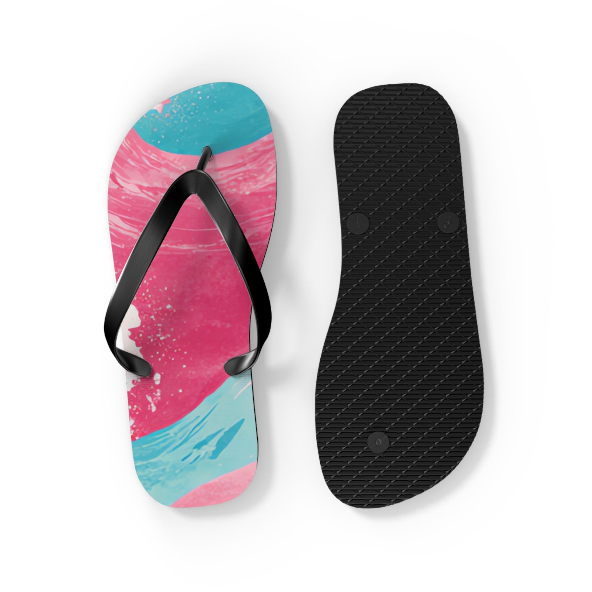 The Great Pastelwave Pink and Blue Flip Flops, Artsulli - Art is Long, Life is Short, Shoes, , , , , , , 