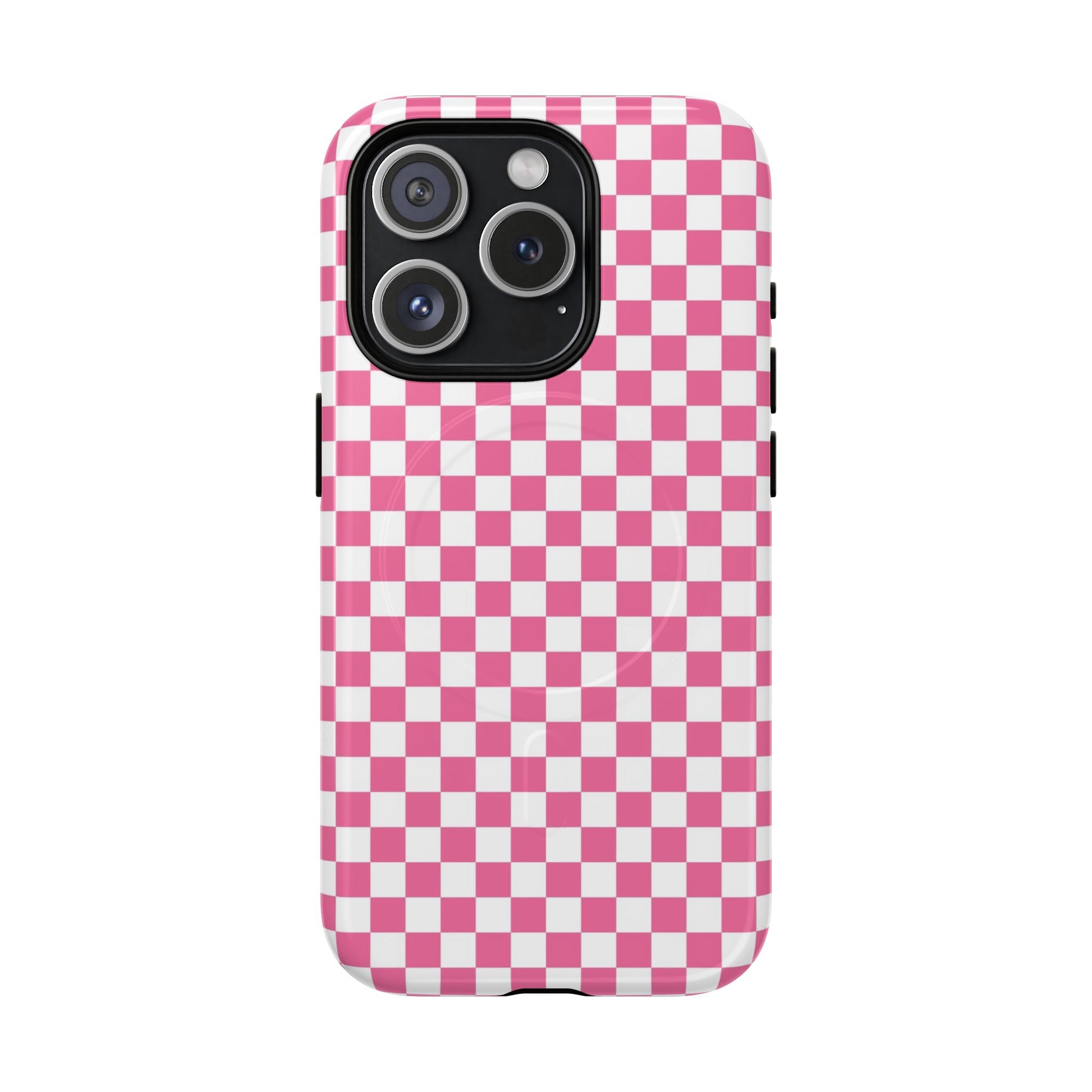 Yuyushiki Pink Check Tough Magnetic Cases, Artsulli - Art is Long, Life is Short, Phone Case, Size, iPhone 15 Pro, Surface, Glossy, , , 10407627724364654015