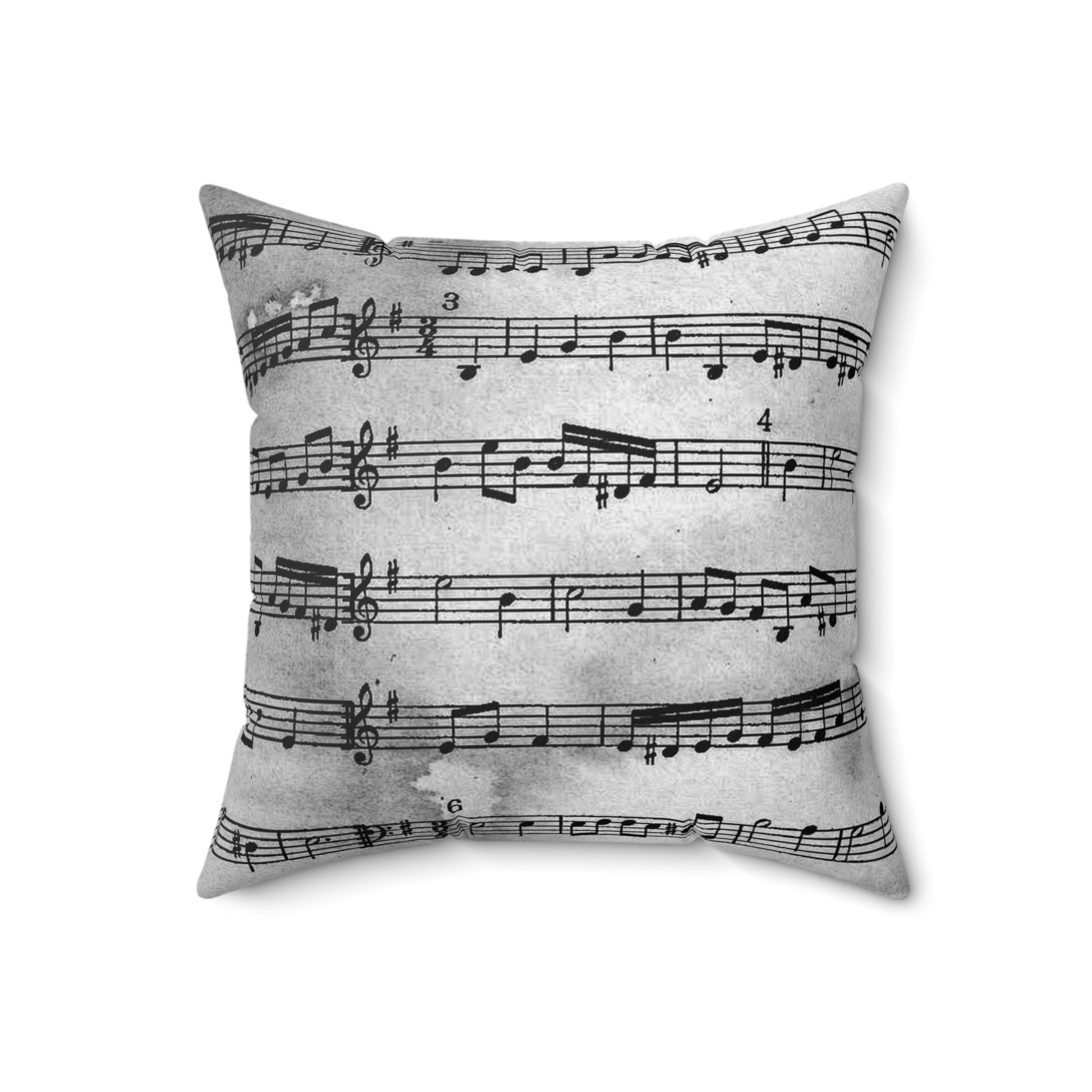 Drip Spill Type Beat Sheet Music Black Spun Polyester Square Pillow, Artsulli - Art is Long, Life is Short, Home Decor, , , , , , , 
