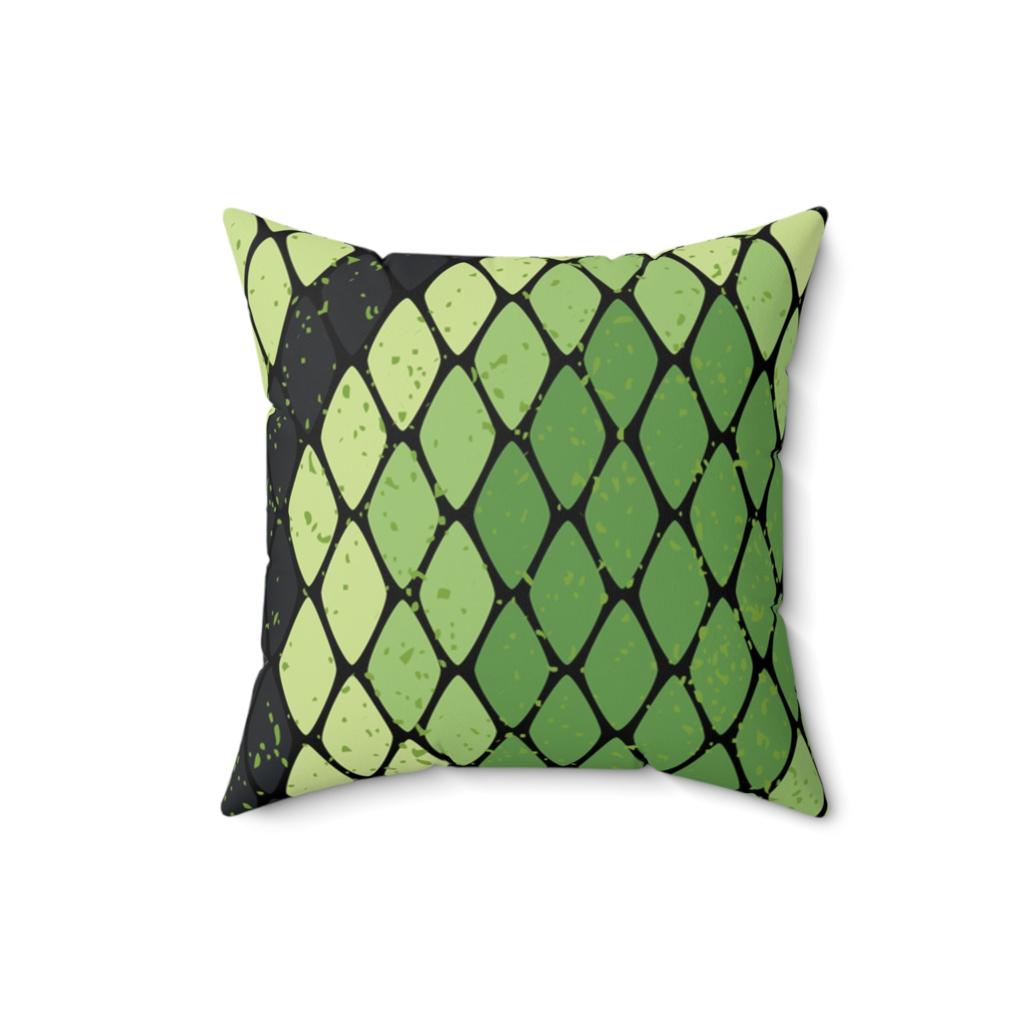 Snake Skin Green and Black Faux Suede Square Pillow, Artsulli - Art is Long, Life is Short, Home Decor, , , , , , , 