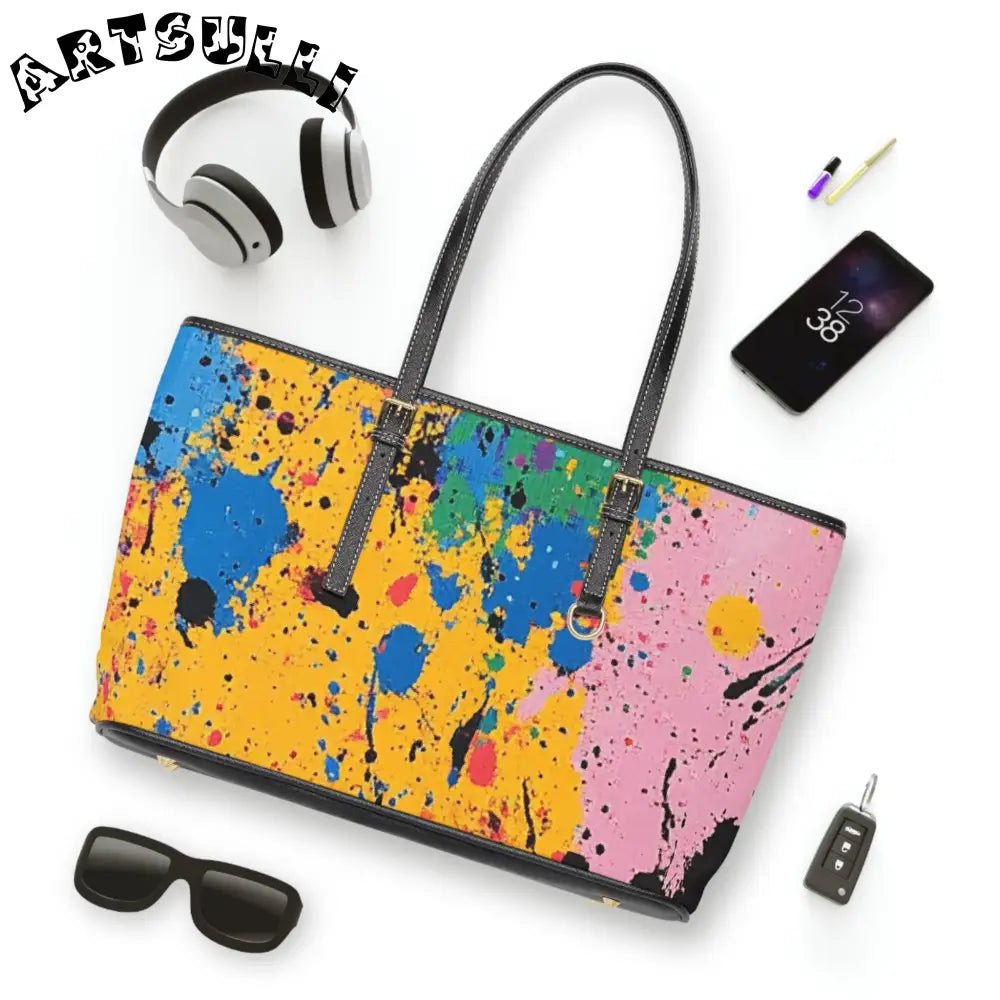 JAKKOUTTHEBXX The Colors Of Paint Splatter PU Leather Shoulder Bag