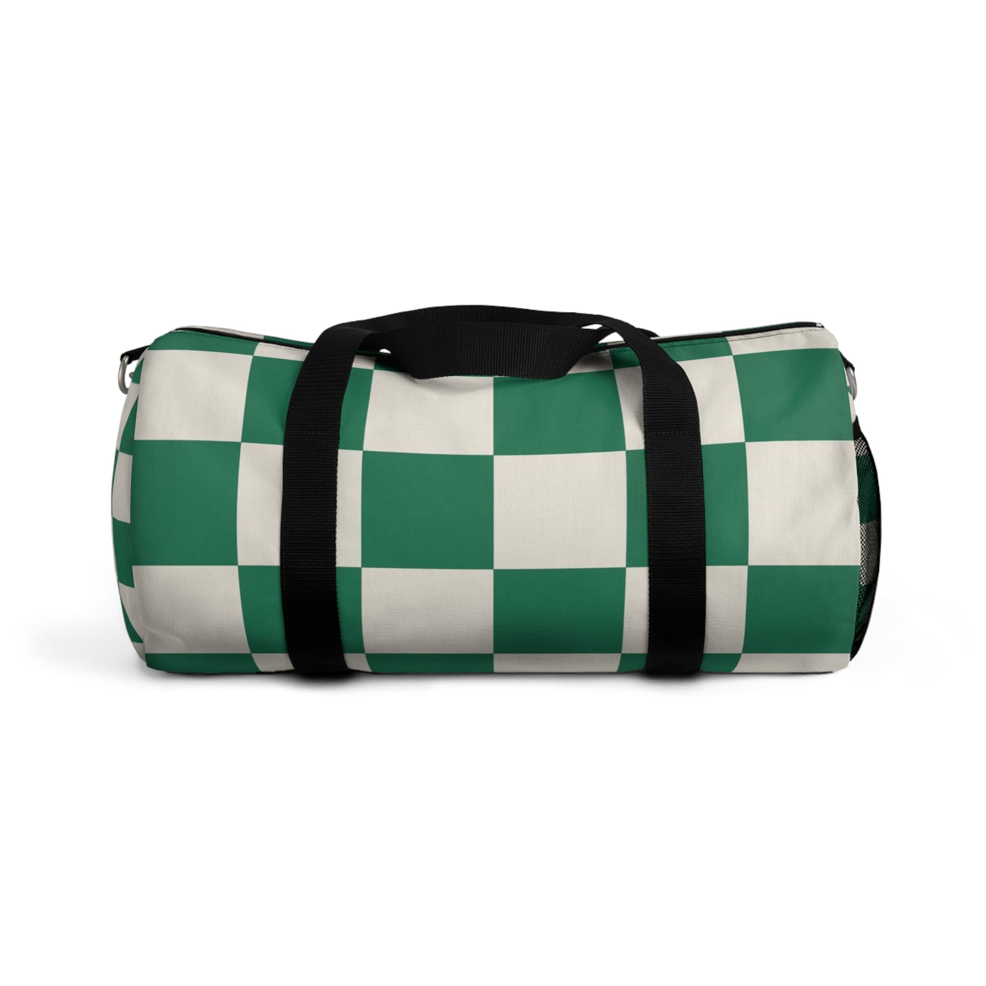 Checkerboard Dark Green Duffel Bag, Artsulli - Art is Long, Life is Short, Bags, Size, Small, , , , , 19808506286467427567