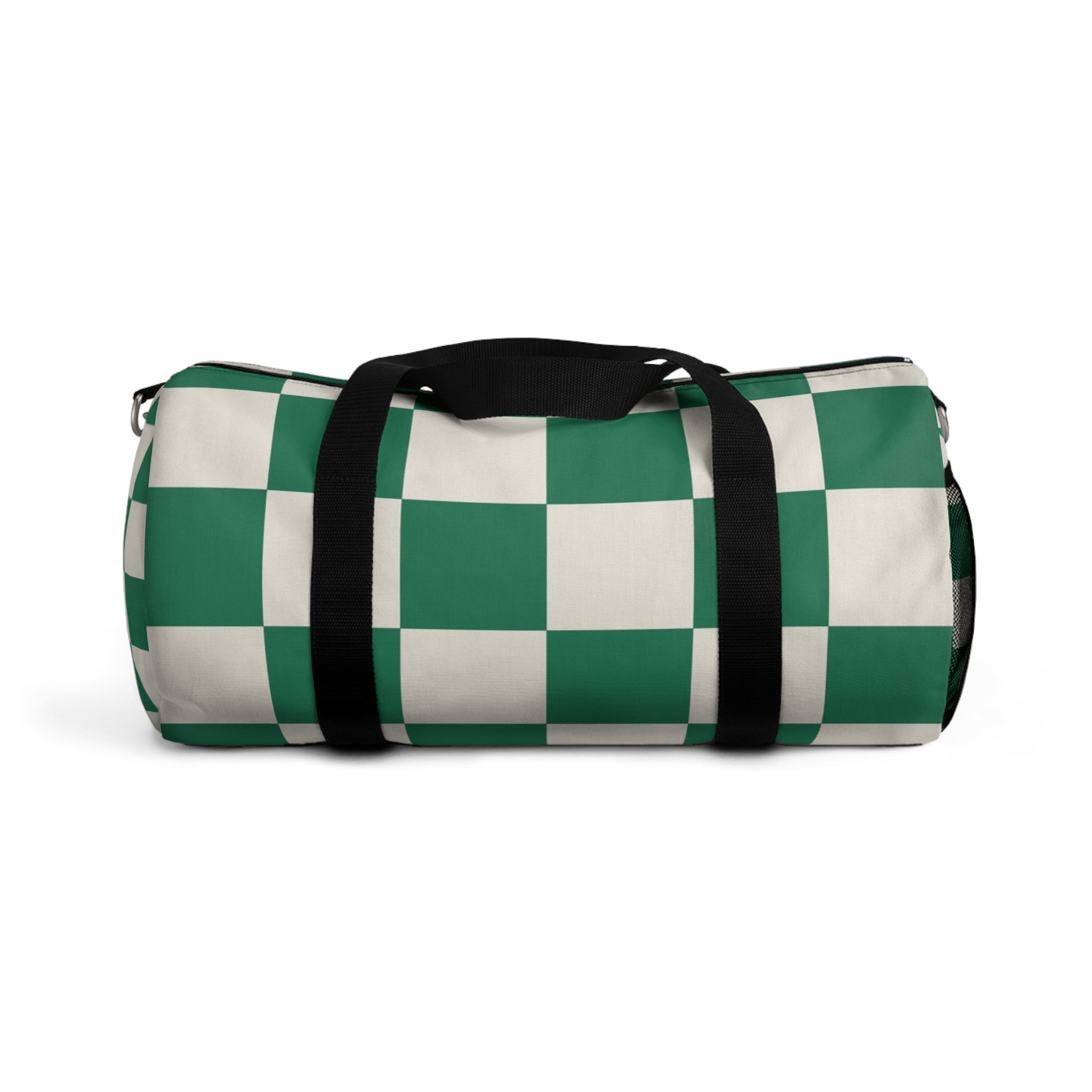 Checkerboard Dark Green Duffel Bag, Artsulli - Art is Long, Life is Short, Bags, Size, Small, , , , , 19808506286467427567