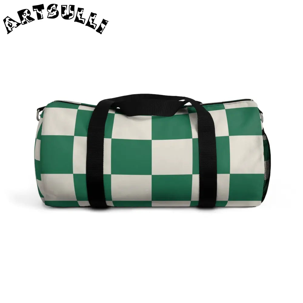 JAKKOUTTHEBXX Checkerboard Dark Green Duffel Bag JAKKOUTTHEBXX