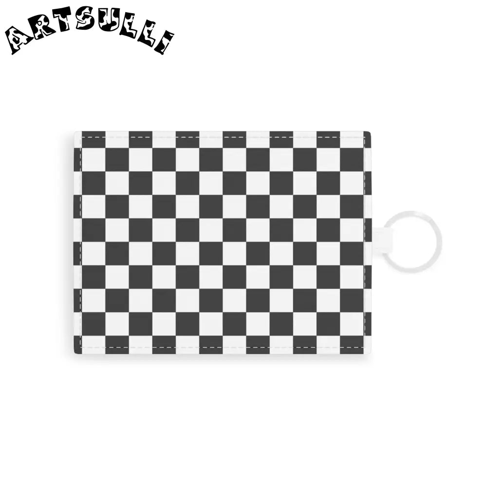 JAKKOUTTHEBXX Checkerboard White and Black Saffiano Leather Card