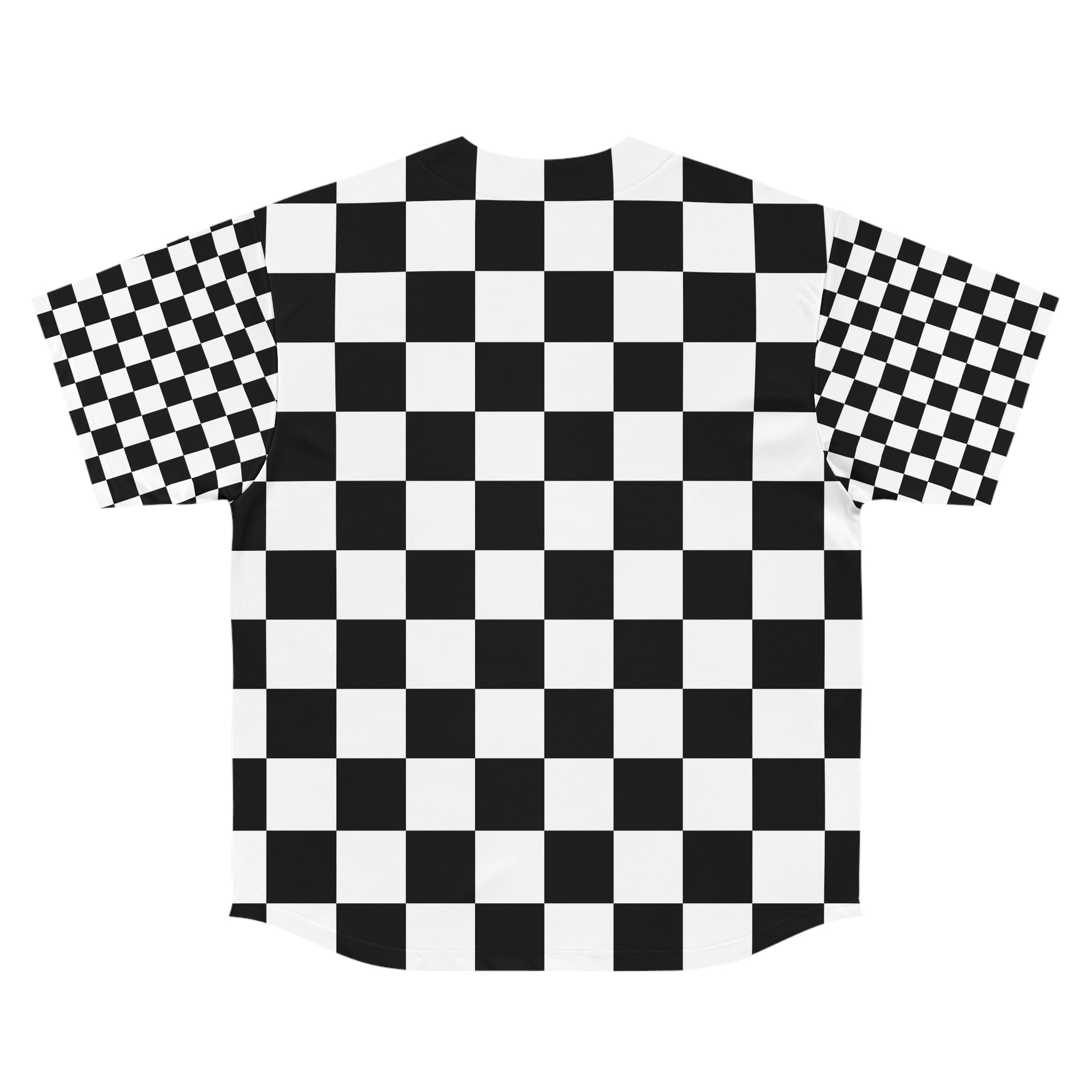 Checkerboard Black and White Men's Baseball Jersey (AOP), Artsulli - Art is Long, Life is Short, All Over Prints, , , , , , , 