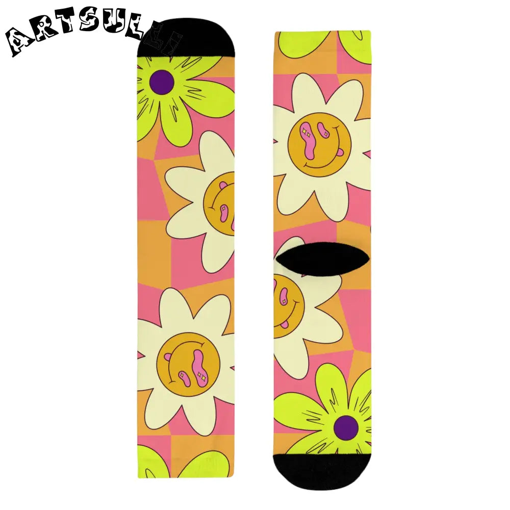 JAKKOUTTHEBXX Trippy Sour Face Rave Sublimation Crew Socks (EU)