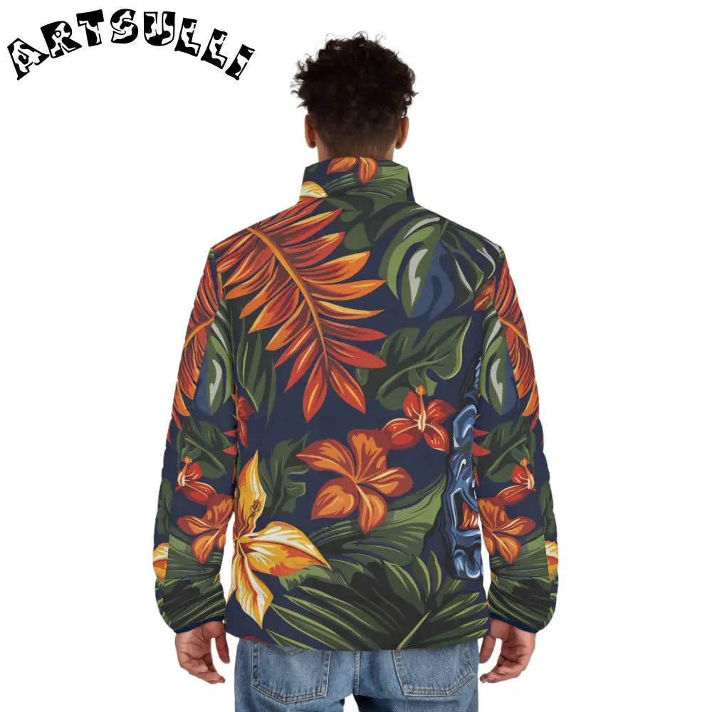 JAKKOUTTHEBXX Tropic Tiki Mask Puffer Jacket 2025