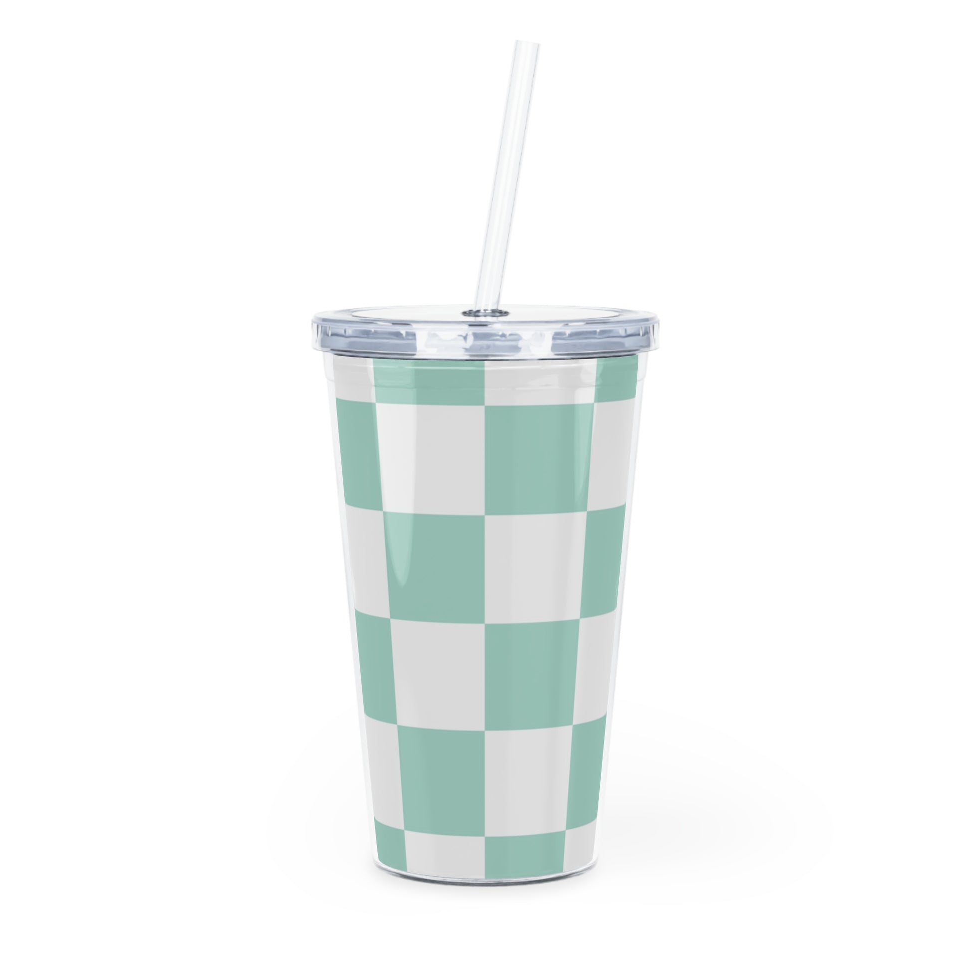Chessboard Plastic Tumbler with Straw, Artsulli - Art is Long, Life is Short, Mug, Size, 20oz, Color, Transparent, , , 27750074166575086172