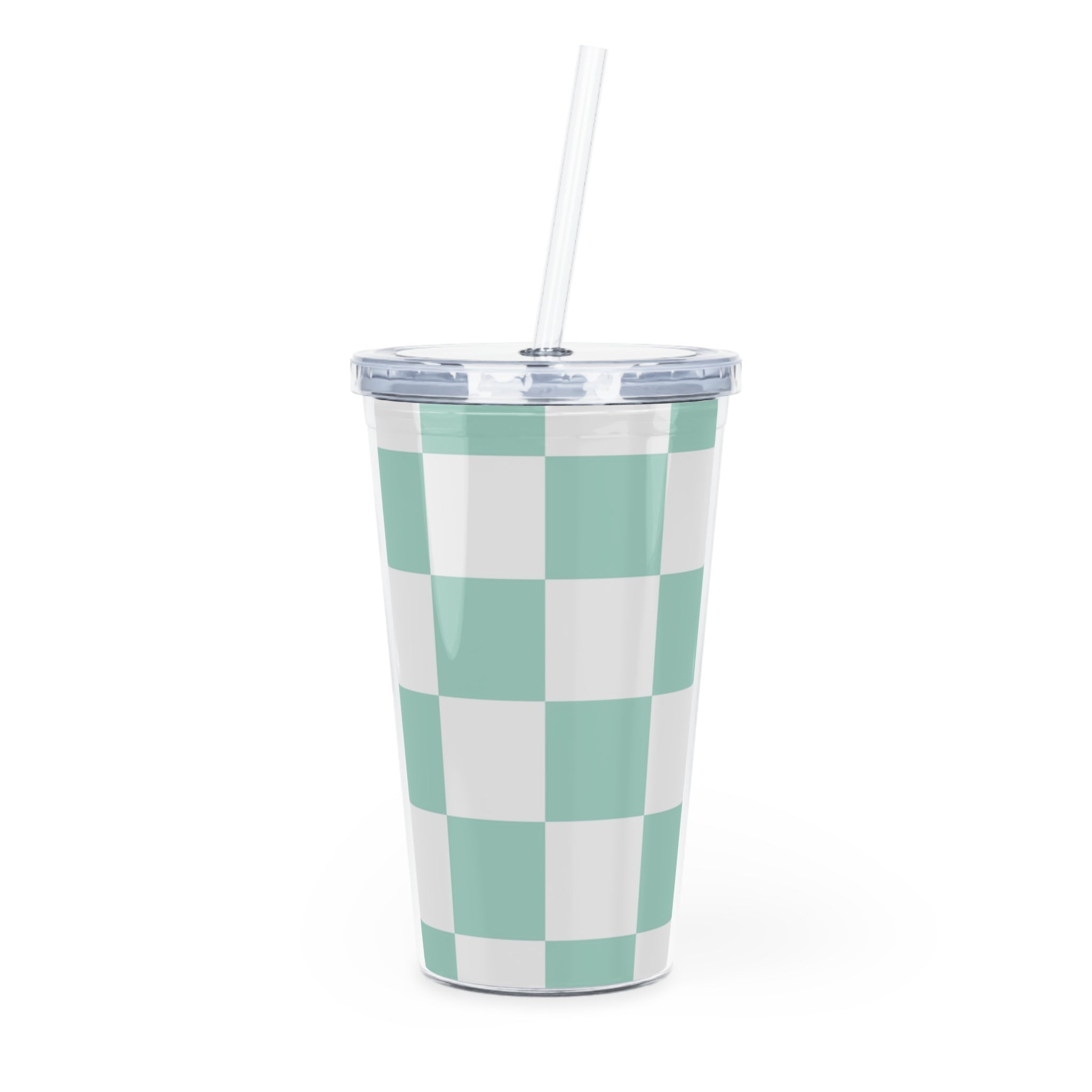 Chessboard Plastic Tumbler with Straw, Artsulli - Art is Long, Life is Short, Mug, Size, 20oz, Color, Transparent, , , 27750074166575086172