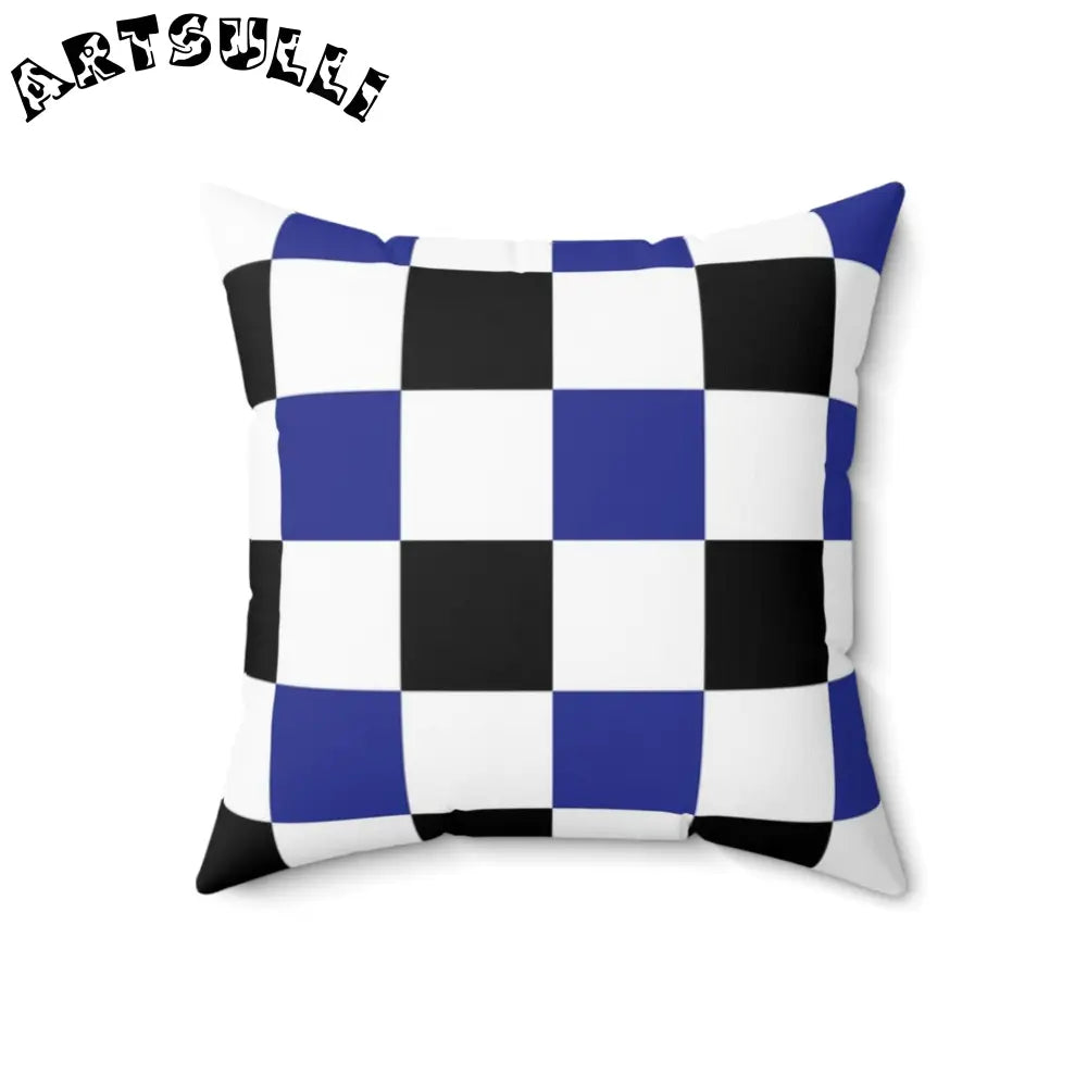 JAKKOUTTHEBXX Checkerboard Blue White and Black Spun Polyester