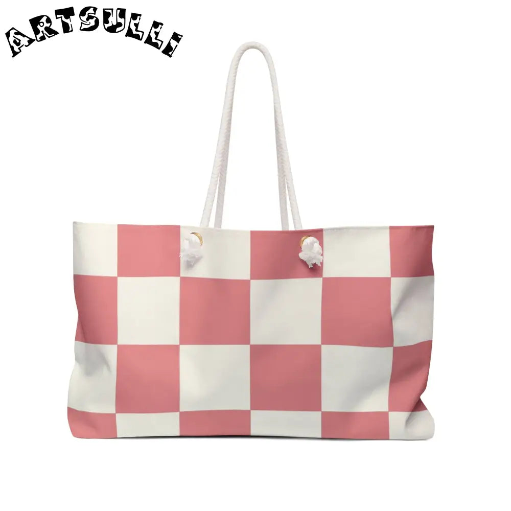 JAKKOUTTHEBXX Retro Checkered Grassland Sprites Weekender Bag