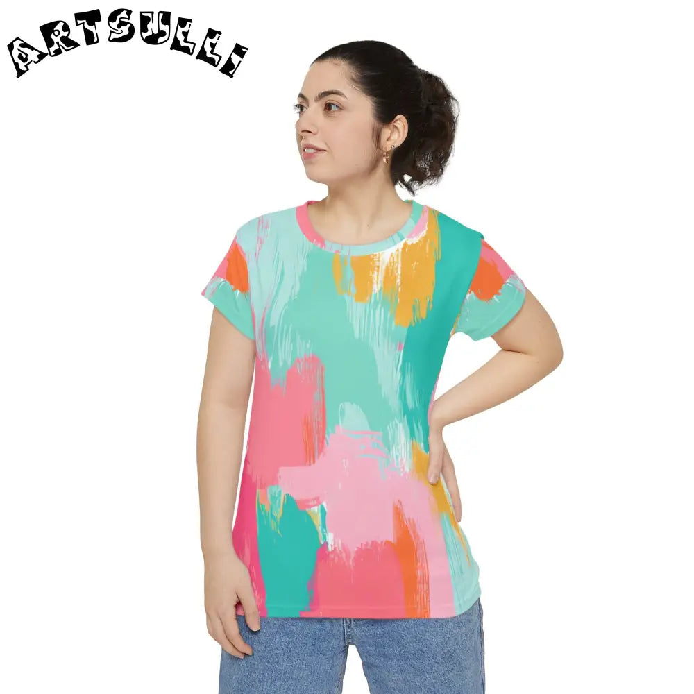 JAKKOUTTHEBXX Preppy Pixel Bloom Women’s Short Sleeve Shirt (AOP)