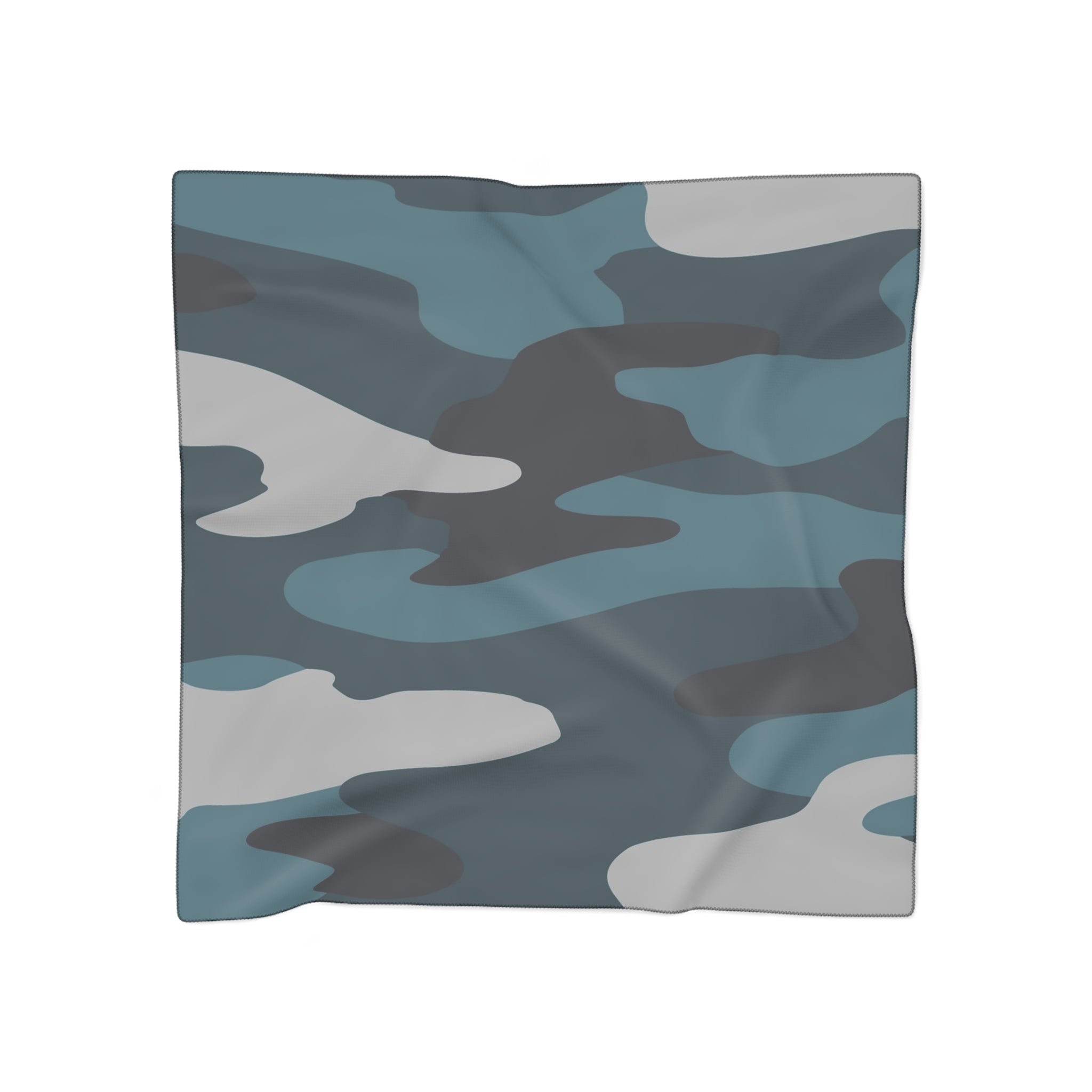 Blue Camouflage Poly Scarf, Artsulli - Art is Long, Life is Short, Accessories, Color, Poly chiffon, Size, 25" × 25", , , 11765955487190