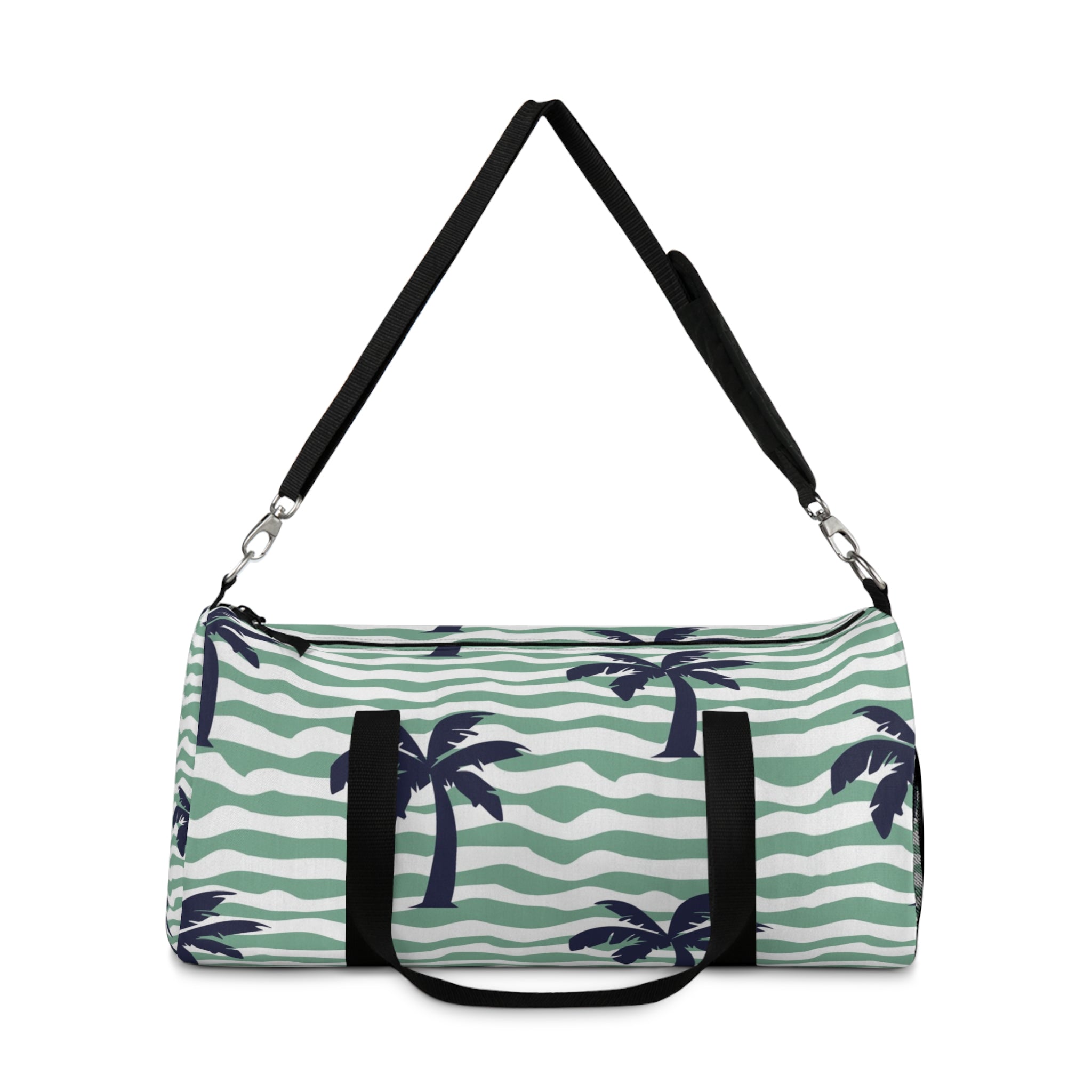 Wavy Stripes and Palm Trees Duffel Bag, Artsulli - Art is Long, Life is Short, Bags, , , , , , , 