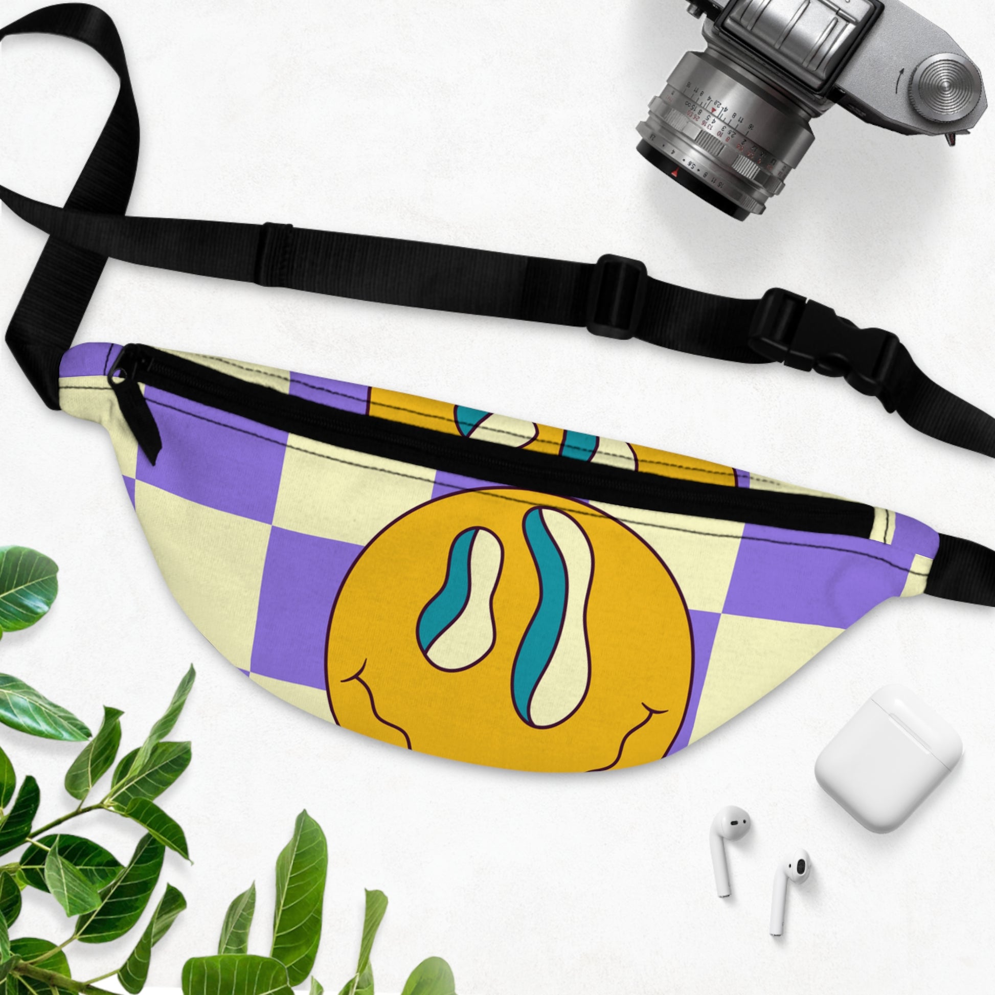Trippy Flower Power Motifs Fanny Pack, Artsulli - Art is Long, Life is Short, Bags, , , , , , , 