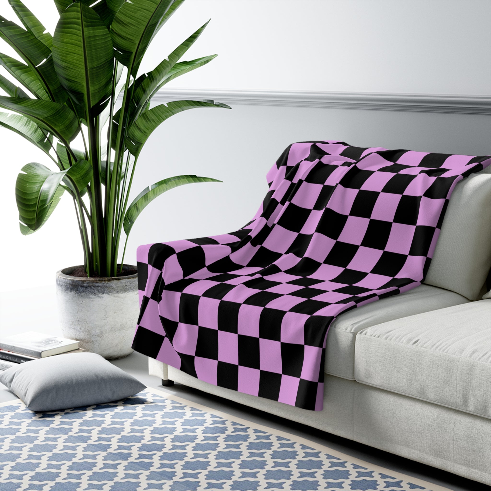 Pixel Punk Vision Sherpa Fleece Blanket, Artsulli - Art is Long, Life is Short, Home Decor, , , , , , , 