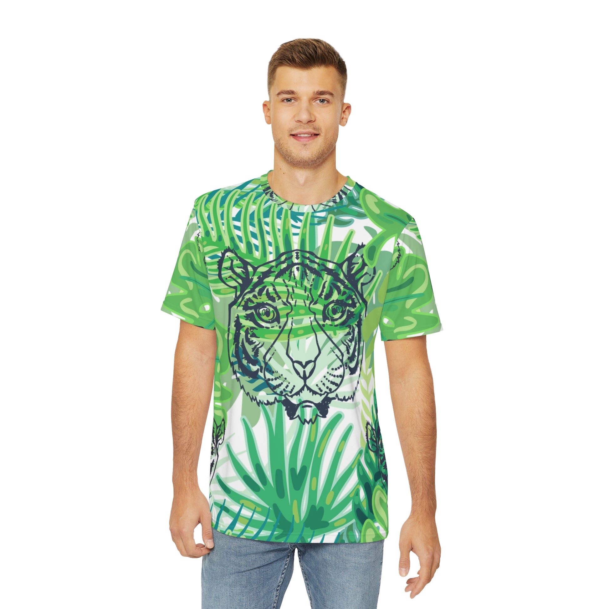 McIans Chartreuse Jungle Men's Polyester Tee (AOP), Artsulli - Art is Long, Life is Short, All Over Prints, , , , , , , 