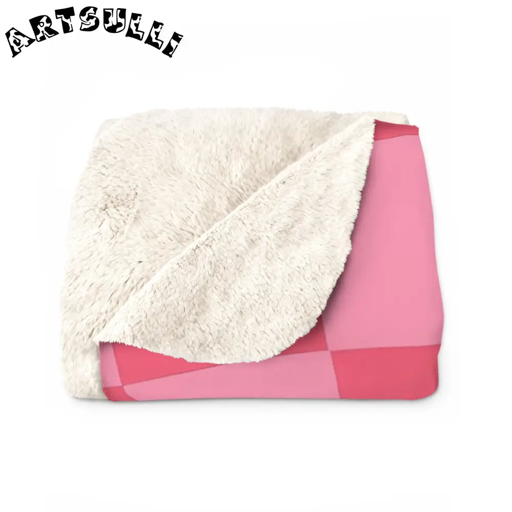 JAKKOUTTHEBXX Race Track Women Checkerboard Hot Pink Sherpa Fleece