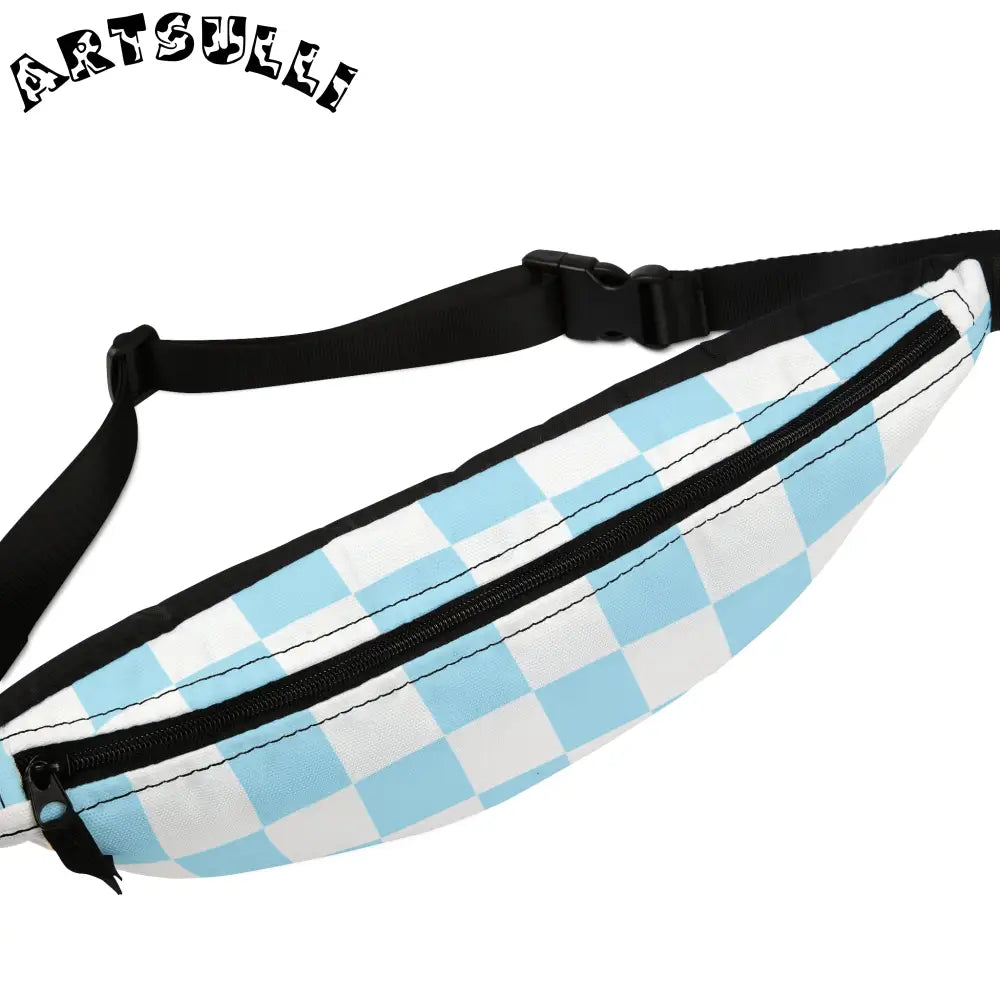 JAKKOUTTHEBXX Checkerboard Sky Blue Fanny Pack JAKKOUTTHEBXX