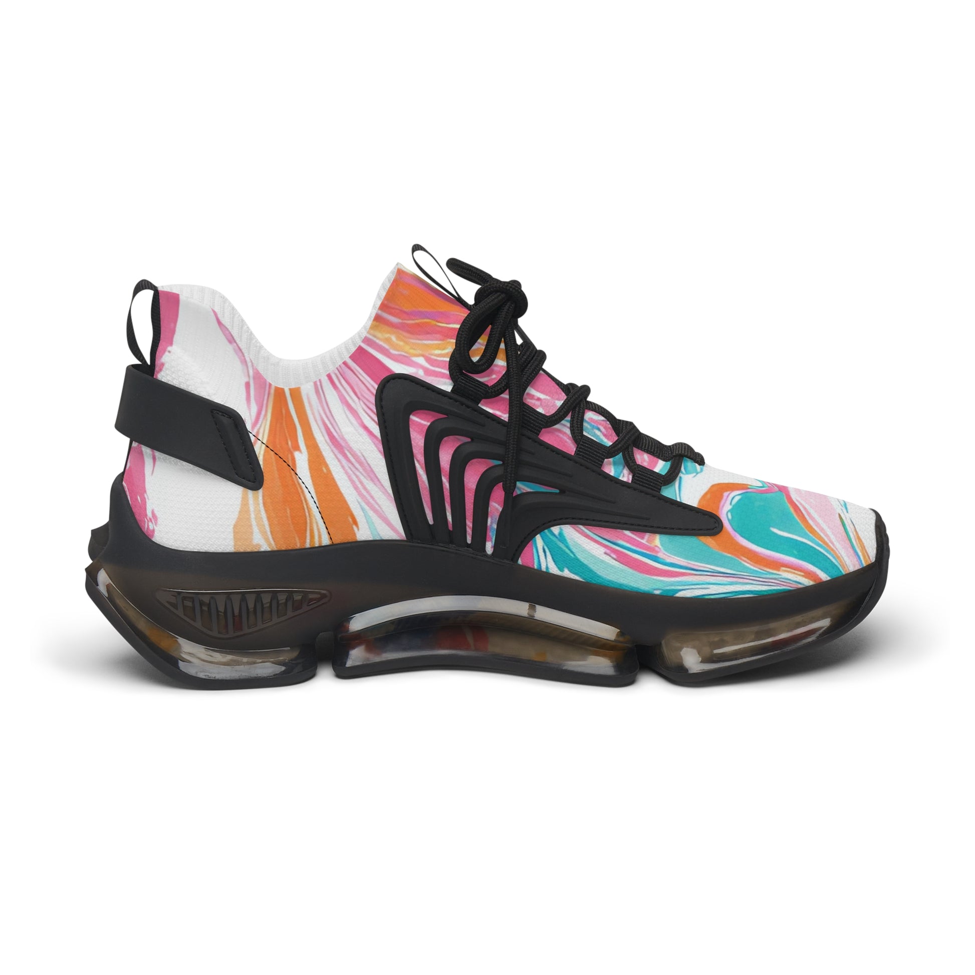 Liquid Pastel Spill Multi-Color Women's Mesh Sneakers, Artsulli - Art is Long, Life is Short, Shoes, , , , , , , 