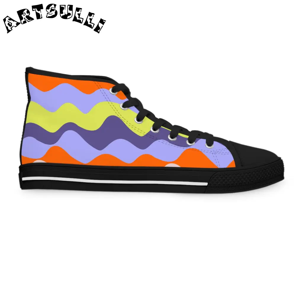 JAKKOUTTHEBXX Waves II Red and Blue Women’s High Top Sneakers