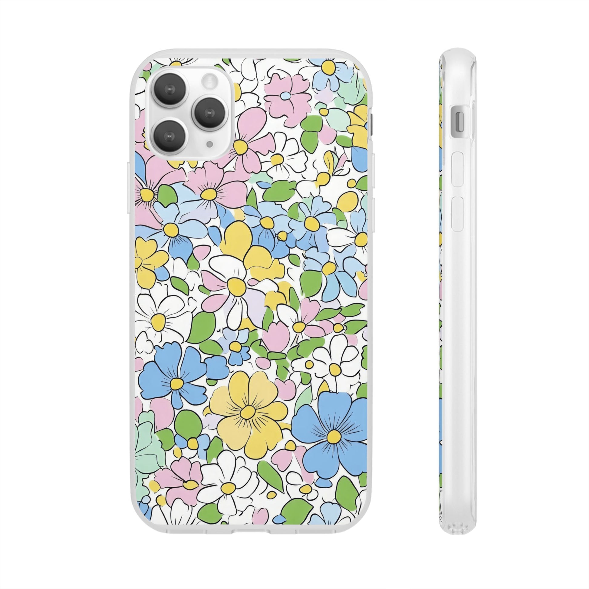 Colorful Floral Clear Flexi Case, Artsulli - Art is Long, Life is Short, Phone Case, Size, iPhone 11 Pro Max, , , , , 24862344875507869337