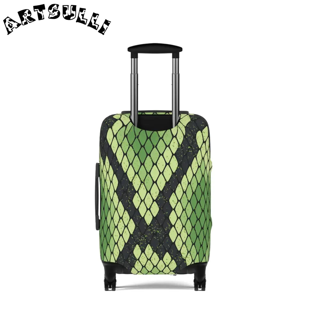 JAKKOUTTHEBXX Snake Skin Green and Black Luggage Cover JAKKOUTTHEBXX