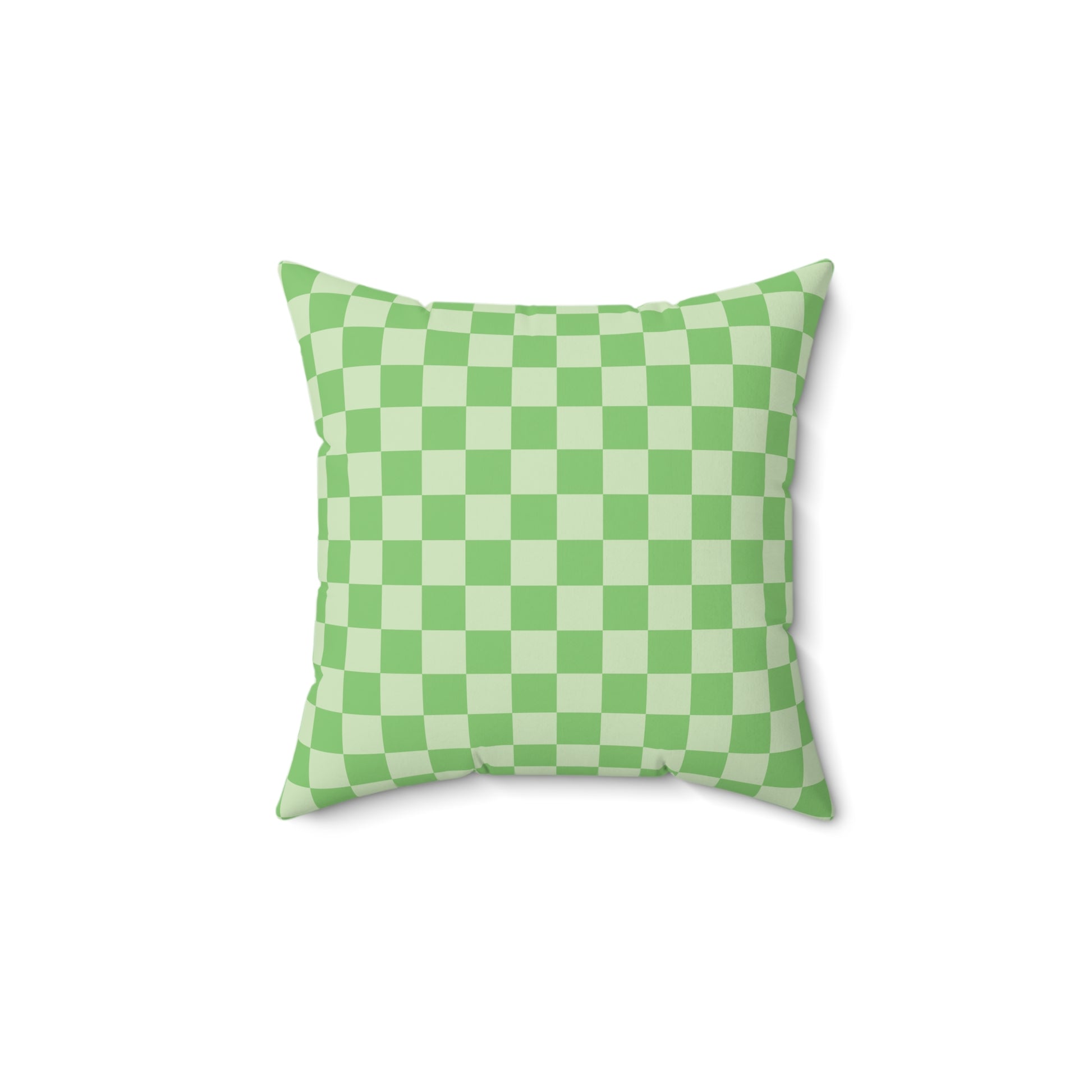 Checkerboard Green Spun Polyester Square Pillow, Artsulli - Art is Long, Life is Short, Home Decor, Size, 14" × 14", , , , , 18334141036712313783