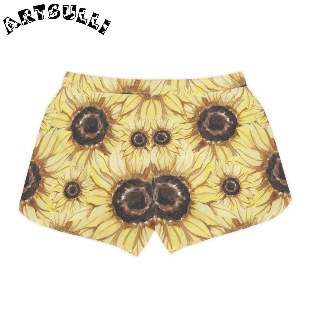 JAKKOUTTHEBXX Retro Anime Sunflower Women’s Casual Shorts (AOP)