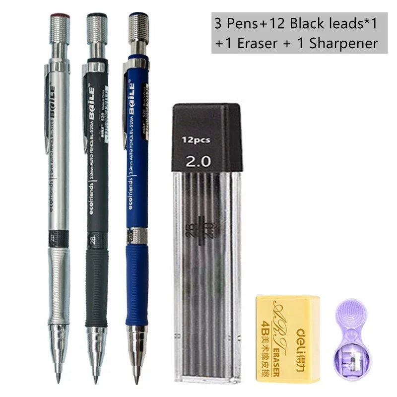 Buy The Best By Artsulli - Art is Long Life Short - Mechanical Pencil Set 2mm Carpenter Drafting HB Pen 2.0 mm For Drawing Writing