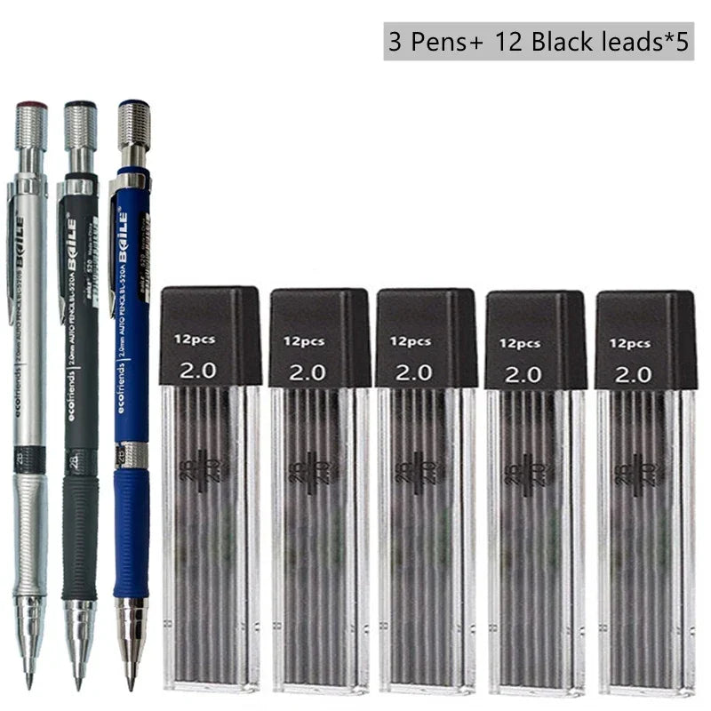 Buy The Best By Artsulli - Art is Long Life Short - Mechanical Pencil Set 2mm Carpenter Drafting HB Pen 2.0 mm For Drawing Writing