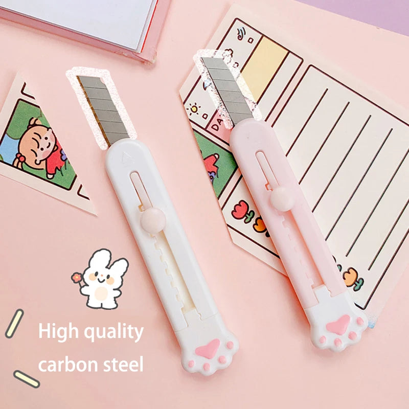 Cute Cat Paw Cutter Cartoon Utility Knife Student Art DIY Hand Tools Creative Stationery School Office Supplies Open Box Cutter