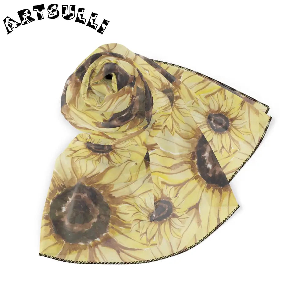 JAKKOUTTHEBXX Retro Anime Sunflower Poly Scarf JAKKOUTTHEBXX