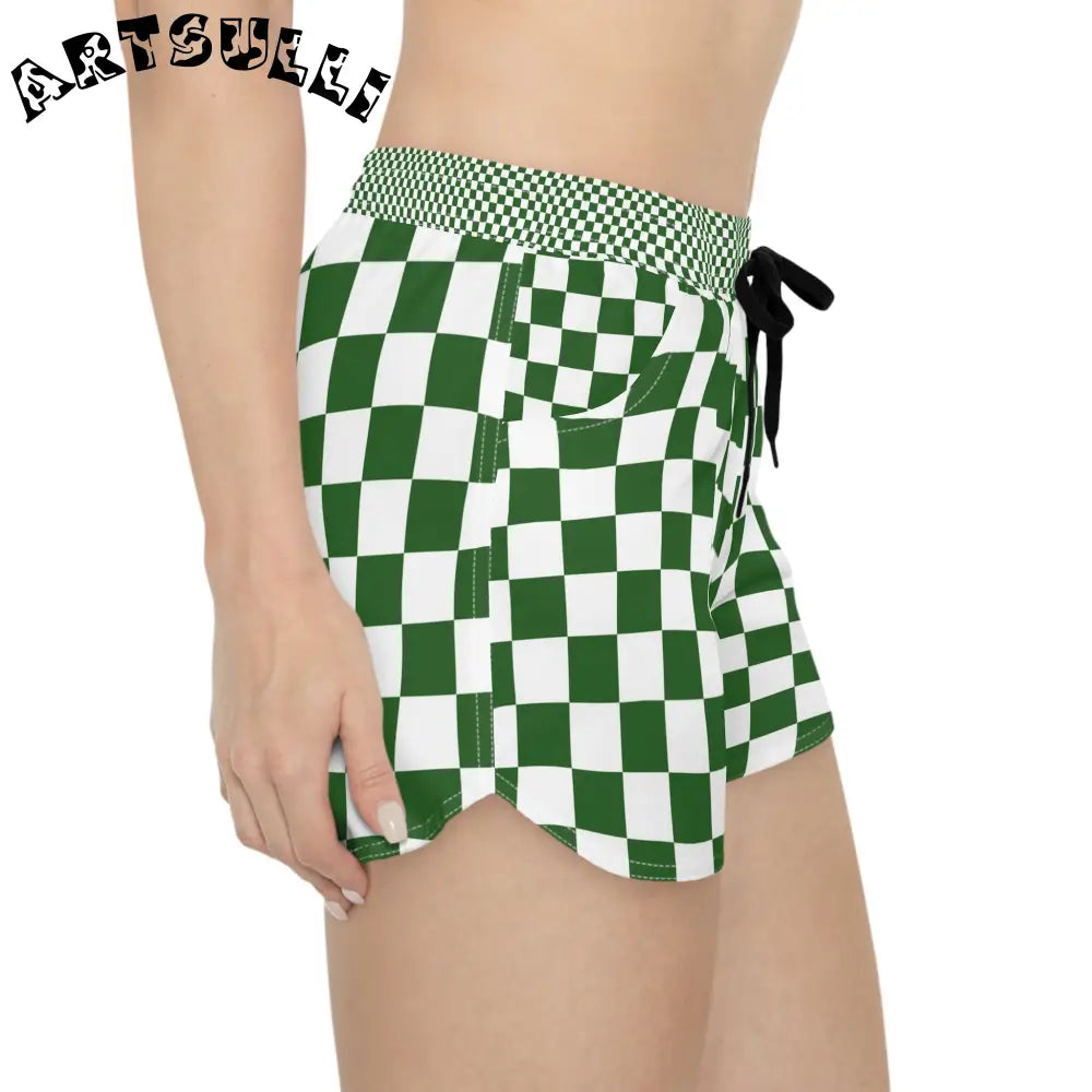 JAKKOUTTHEBXX Checkerboard White and Dark Green Women’s Casual